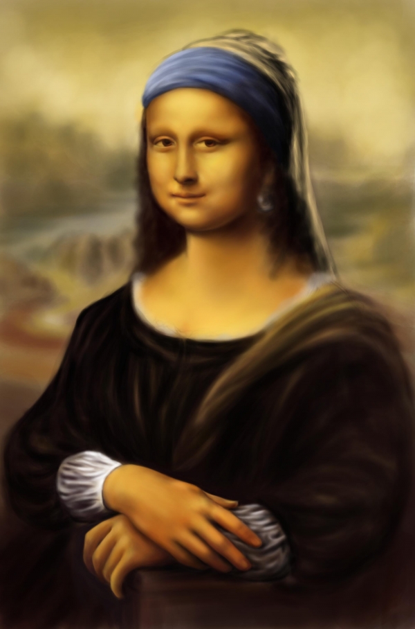 Creation of Mona Lisa with a Pearl earring: Step 9